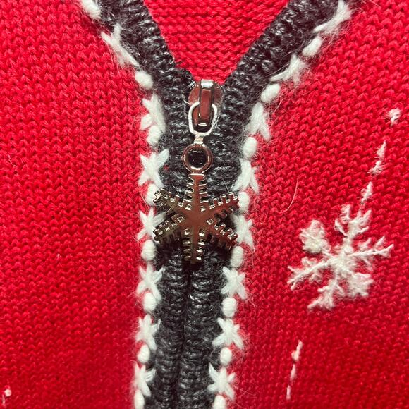 VTG 90s Susan Bristol Vest Sweater Angora Zip Cat Embroidered Christmas Ugly XL - Picture 2 of 9